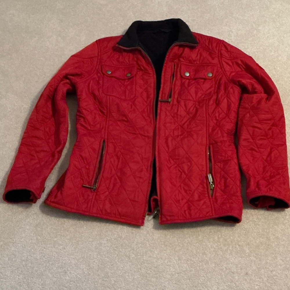 Barbour Red Quilted Utility Jacket